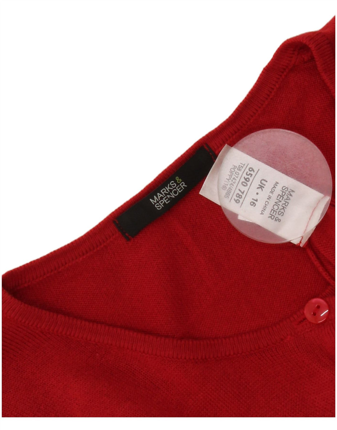 Pulover cardigan pentru femei Marks & Spencer UK 16 mare roșu acrilic