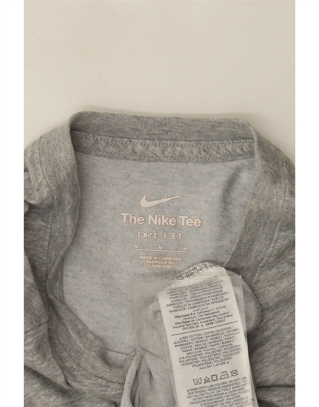 Tricou grafic Nike Dri Fit pentru bărbați Top din bumbac cu pete gri mediu