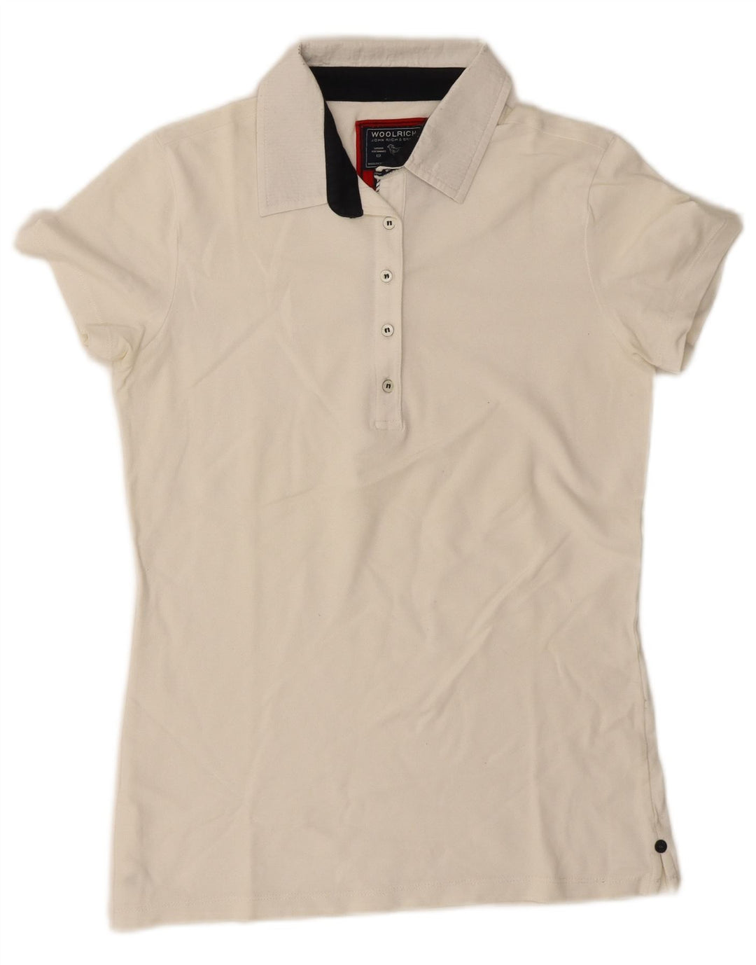 Tricou polo Woolrich pentru femei UK 14 Large Off White