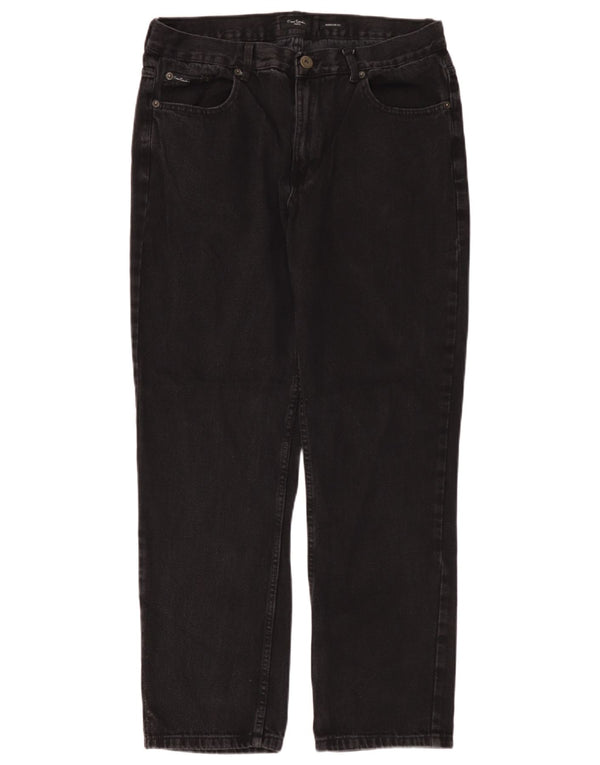 Jeans drepte pentru bărbați Pierre Cardin, cu ajustare normală, W36 L30, bumbac negru