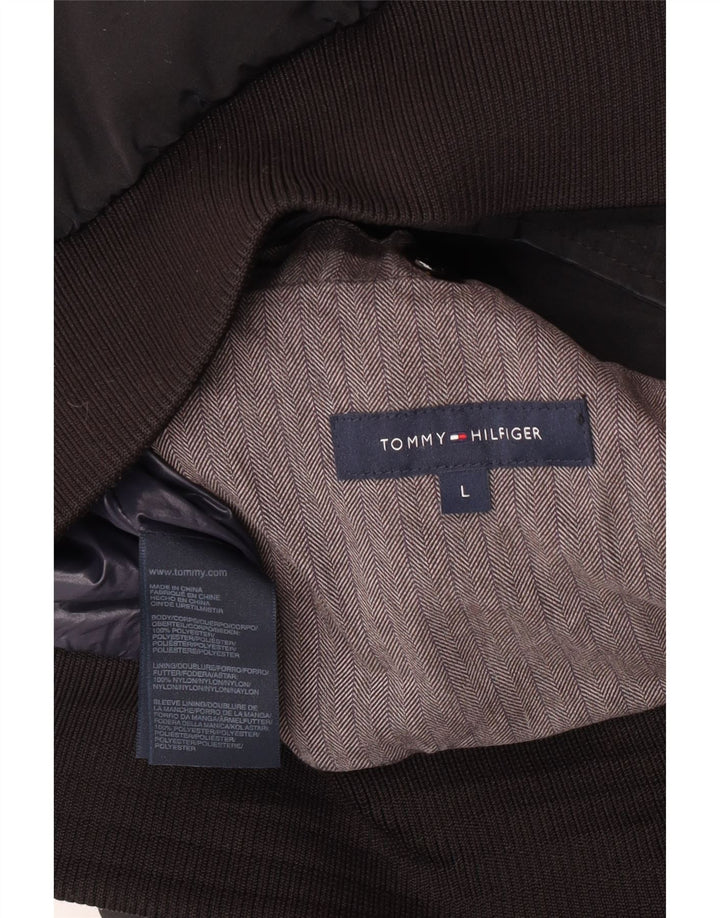 Jachetă căptușită cu glugă pentru bărbați Tommy Hilfiger UK 40 Poliester negru mare