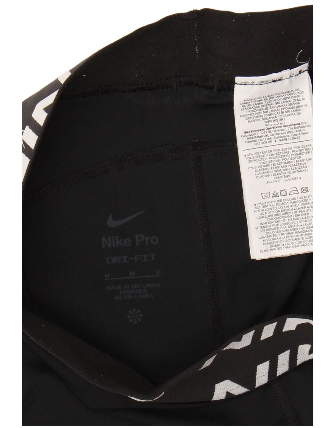 Leggings NIKE Dri Fit Graphic pentru femei UK 12 Poliester mediu negru