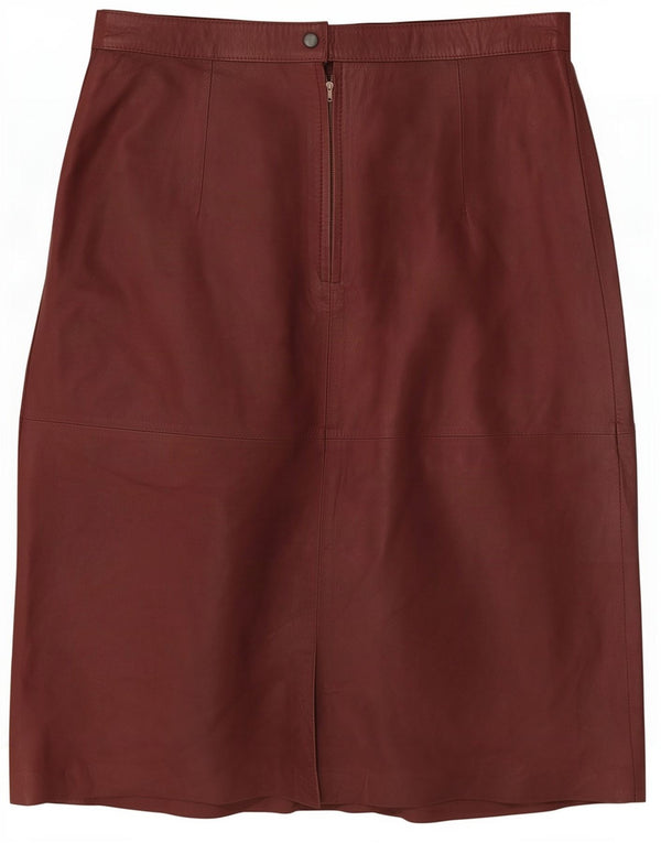 Fusta din piele vintage pentru femei Medium W30 maro