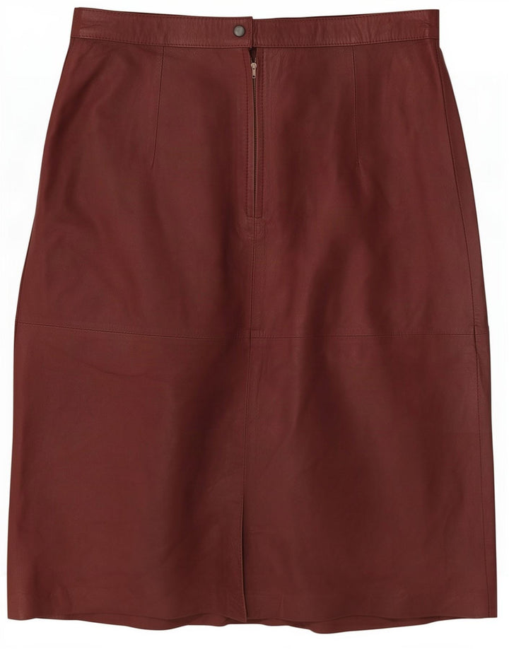 Fusta din piele vintage pentru femei Medium W30 maro