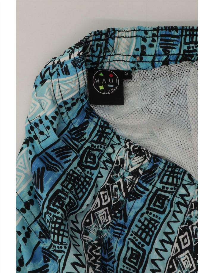 Pantaloni scurți de înot pentru bărbați Maui and Sons, poliester geometric, albastru mic