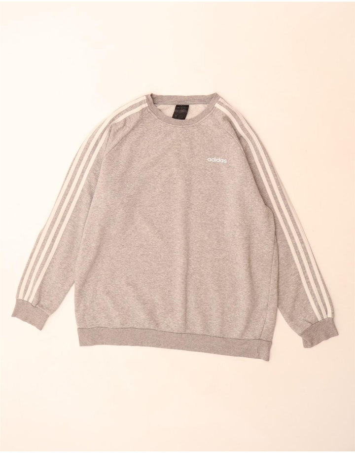 Pulover adidas supradimensionat pentru femei UK 12/14 bumbac gri mediu