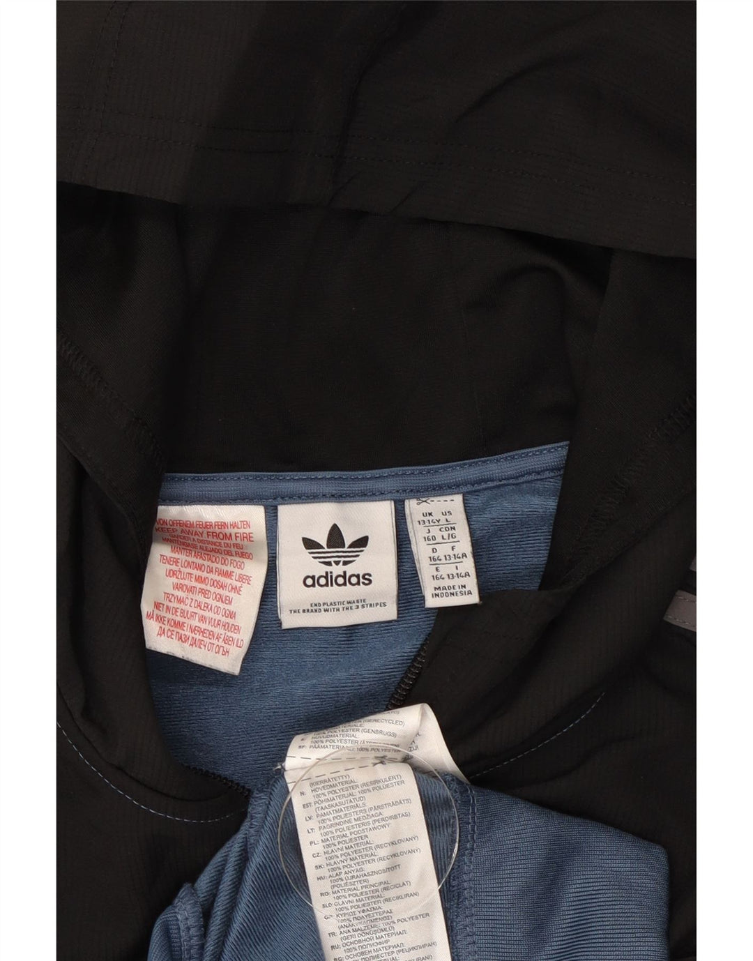 Jachetă de trening pentru băieți Adidas 13-14 ani, albastru, poliester