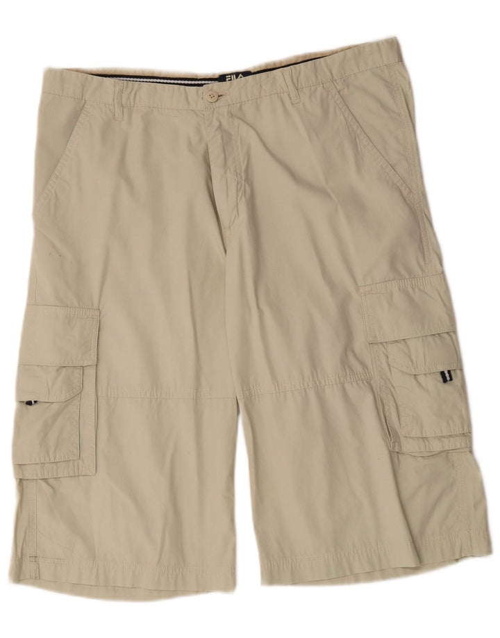 Pantaloni scurți cargo pentru bărbați FILA W36, mare, bej, bumbac