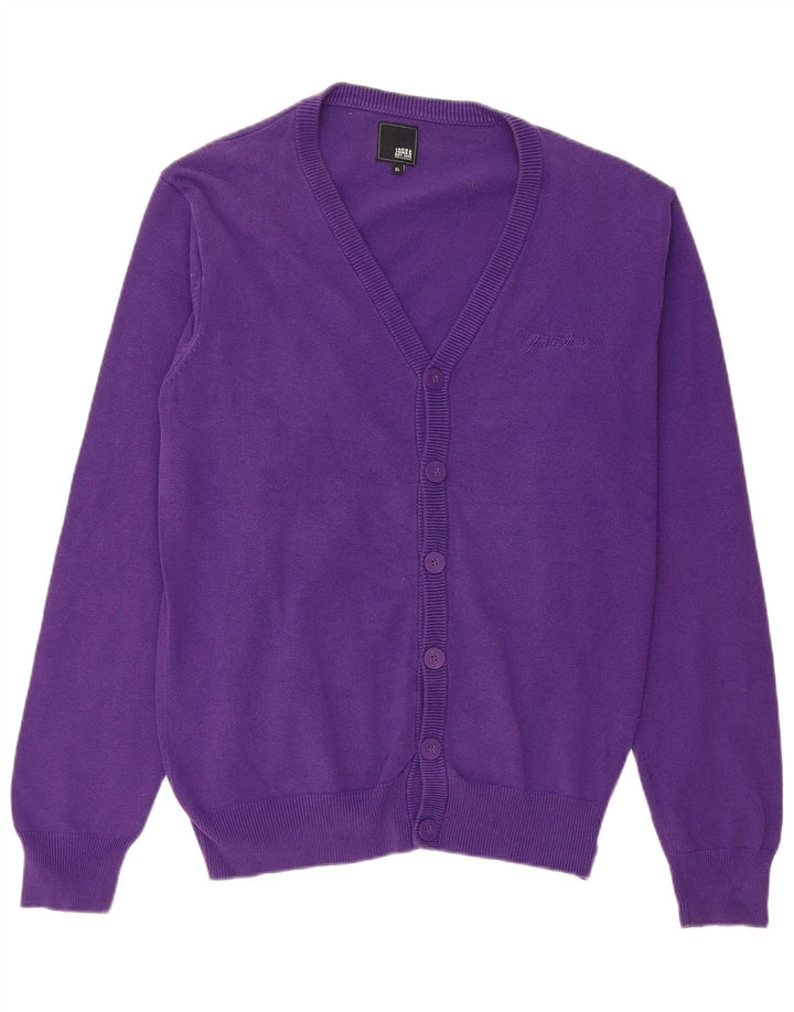 Pulover cardigan pentru bărbați JACK & JONES XL violet