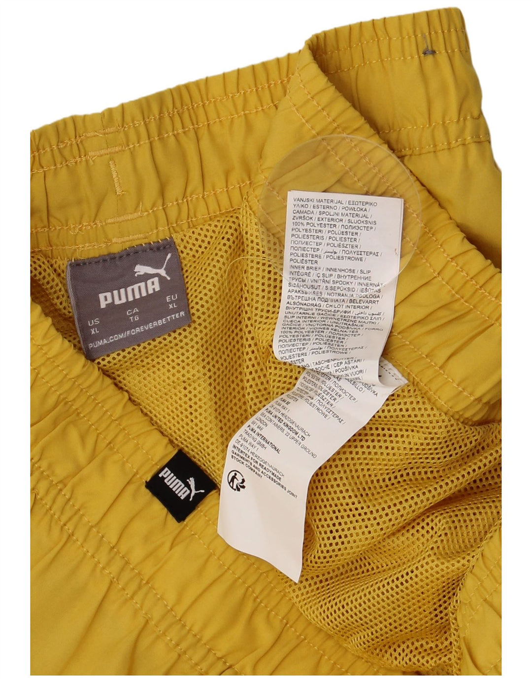 Pantaloni scurți de înot grafic PUMA pentru bărbați XL din poliester galben
