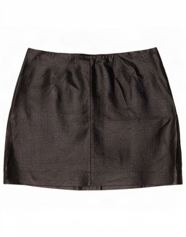 Fusta mini din piele artificială pentru femei Marks & Spencer UK 18 XL W36 Negru