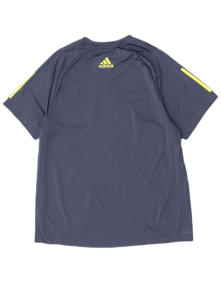 Tricou cu grafică obișnuită Adidas pentru bărbați Top mare, albastru bleumarin, color block