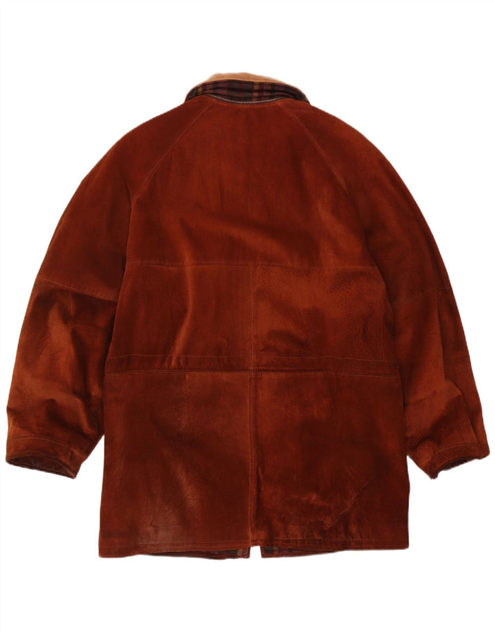 Jachetă vintage pentru bărbați din piele intoarsa IT 54 2XL din piele maro