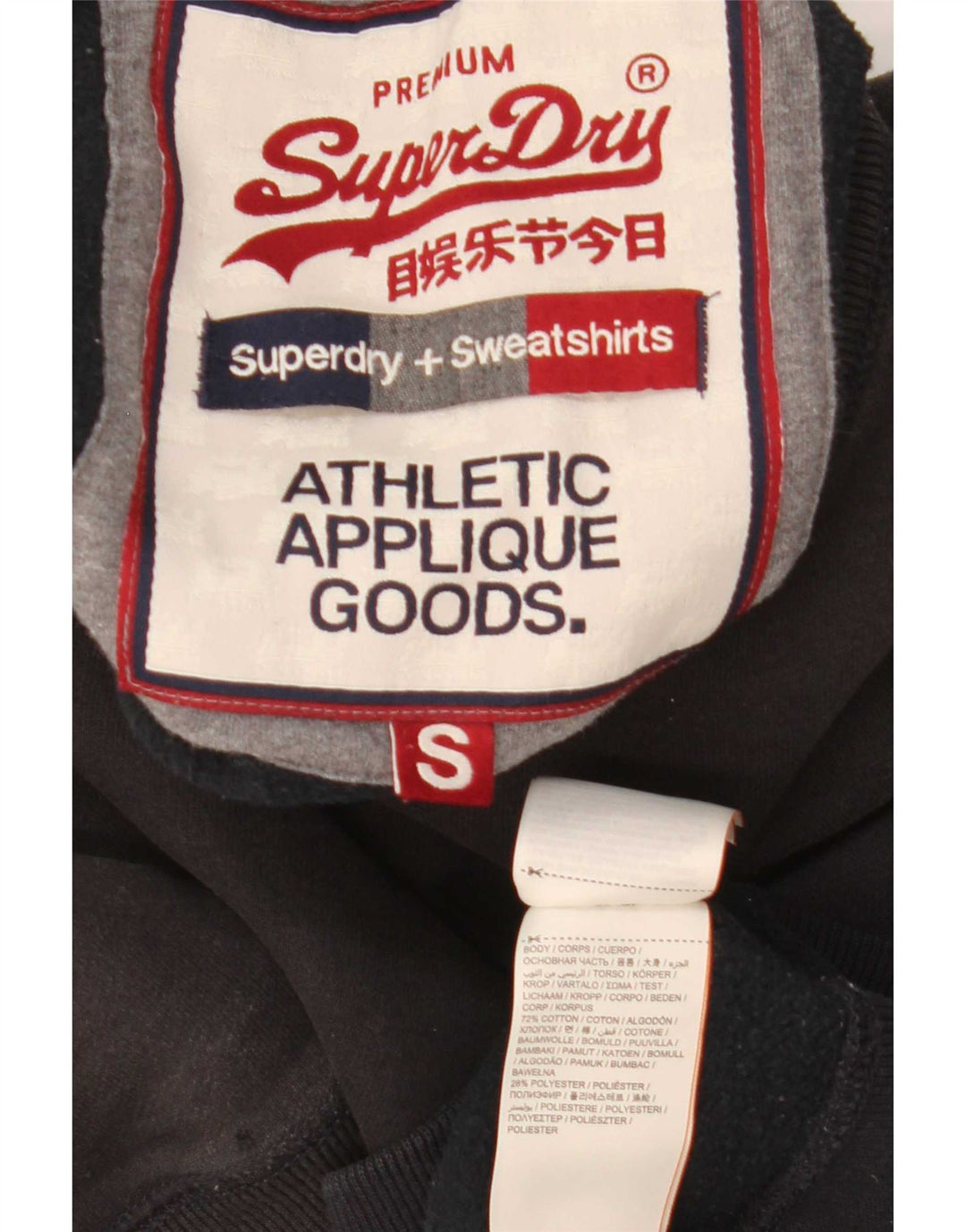Pulover grafic Superdry pentru bărbați, bumbac mic, negru