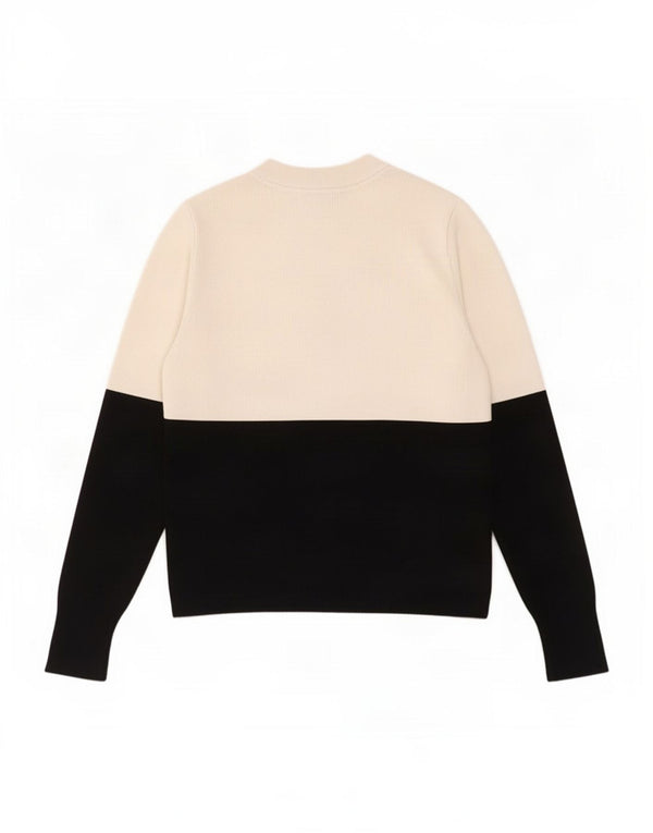 Topshop Pulover Crop Crew Deck pentru femei UK 10 Small White Colorblock