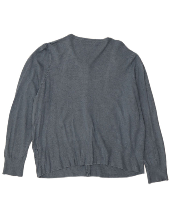 Marks & Spencer Pulover Crop Cardigan pentru Damă UK 14 Large Blue Viscose