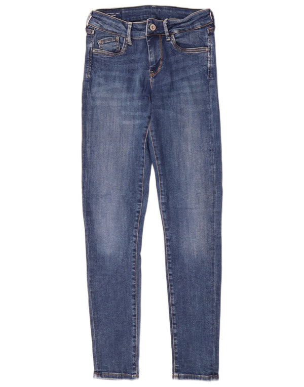 PEPE Jeans Womens Regular Waist Slim Fit Skinny W26 L30 Blue Bumbac