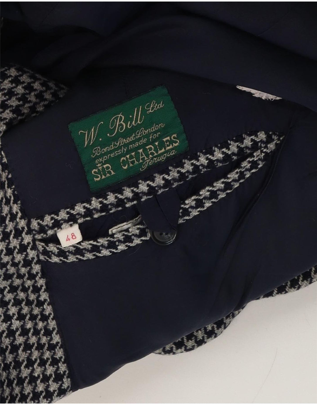 Blazer pentru bărbați W.Bill London, cu 2 nasturi, IT 48 Medium Gri Houndstooth