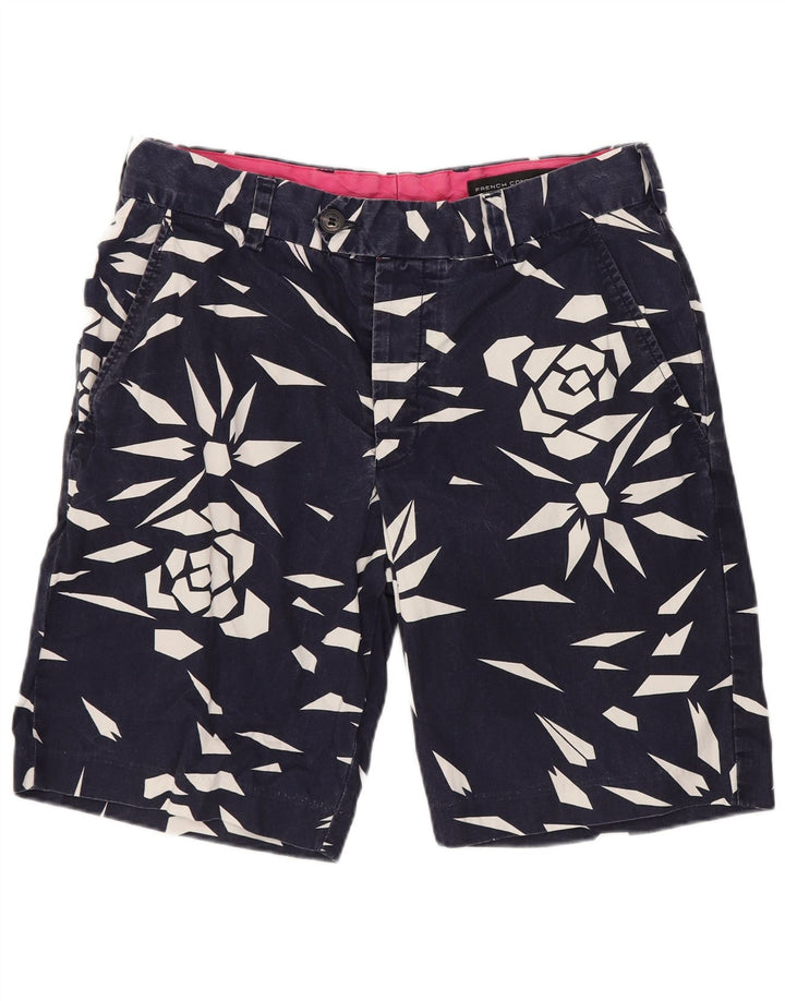 Pantaloni scurți chino pentru bărbați French Connection W30, bumbac geometric albastru mediu
