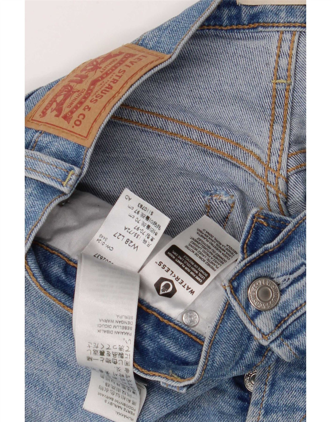 Blugi drepti pentru bărbați Levi's Ribcage W28 L27 Bumbac albastru