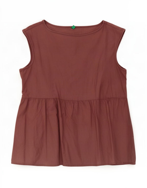 Bluză fără mâneci pentru femei Benetton UK 14, bumbac roz mediu