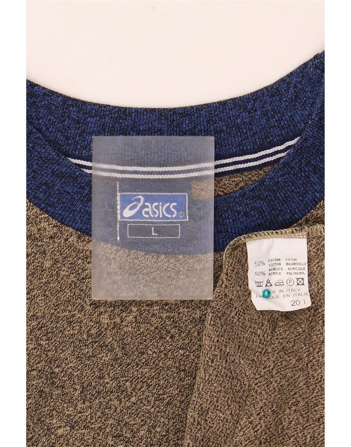 Tricou pentru bărbați ASICS Top mare maro, bumbac color bloc