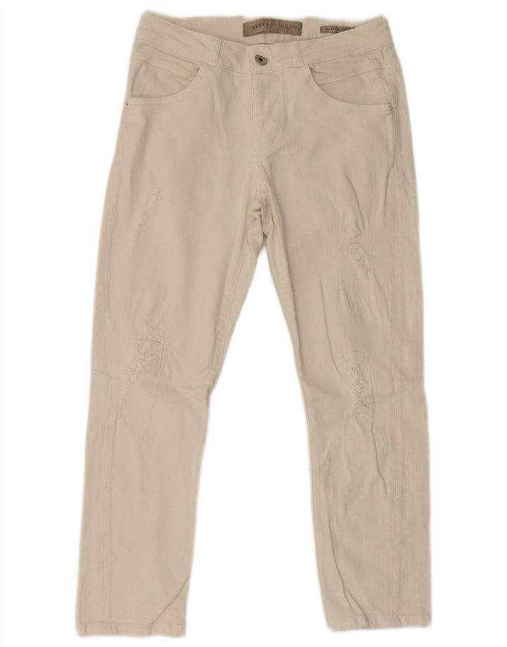 Blugi slim pentru femei Guess W27 L26 bumbac alb