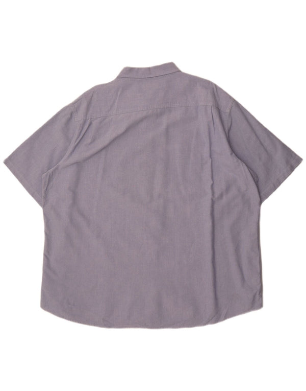 Cămașă cu mânecă scurtă pentru bărbați Marks & Spencer, bumbac albastru 2XL