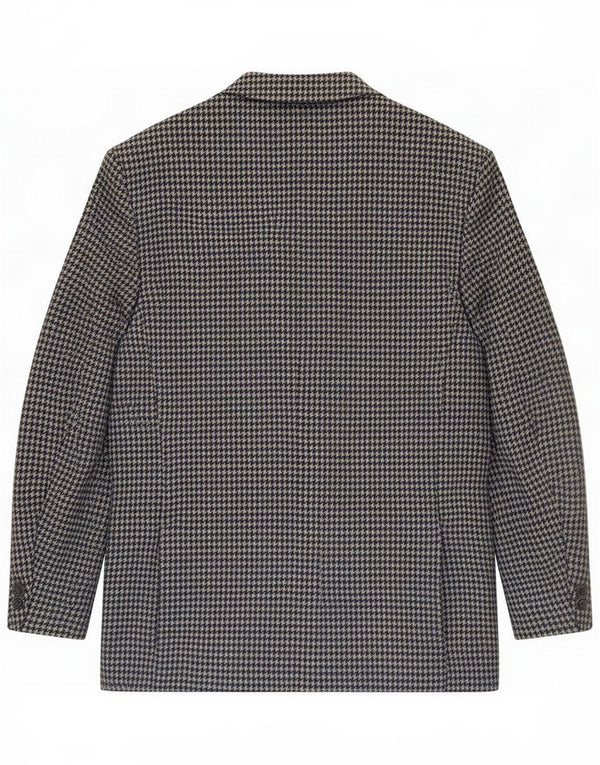 Jachetă blazer exclusivă pentru bărbați cu 2 nasturi UK 40, lână nouă, gri mare, cu picior de gală