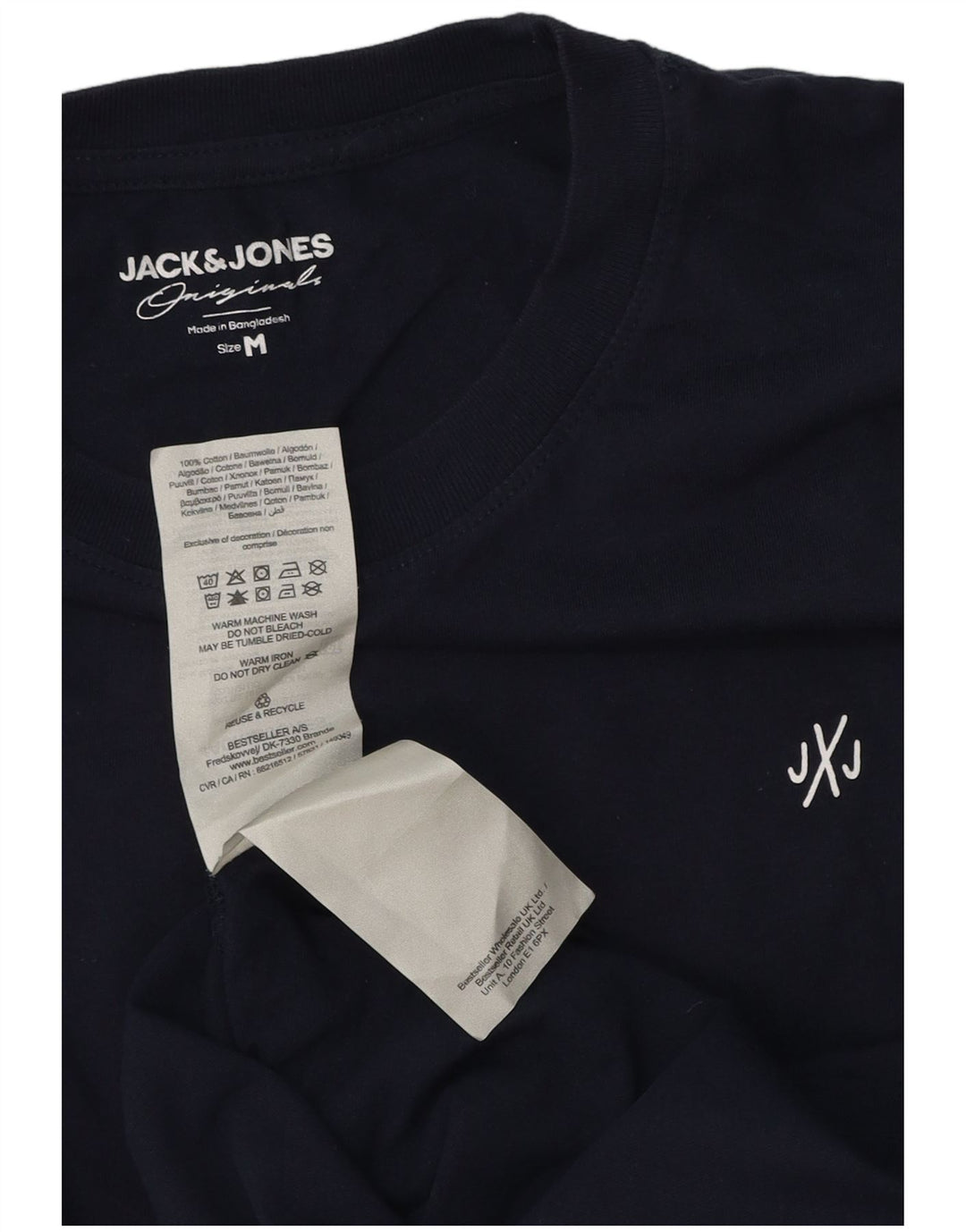 Tricou cu grafic Jack & Jones pentru bărbați Top mediu din bumbac bleumarin