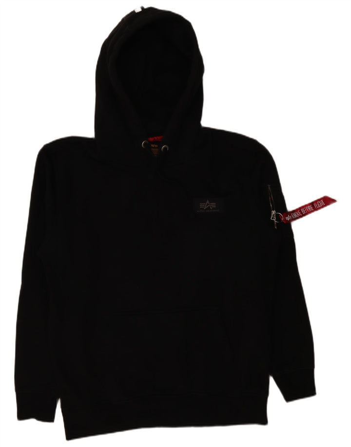 ALPHA INDUSTRIES Hanoră grafică pentru bărbați, XL, bumbac negru