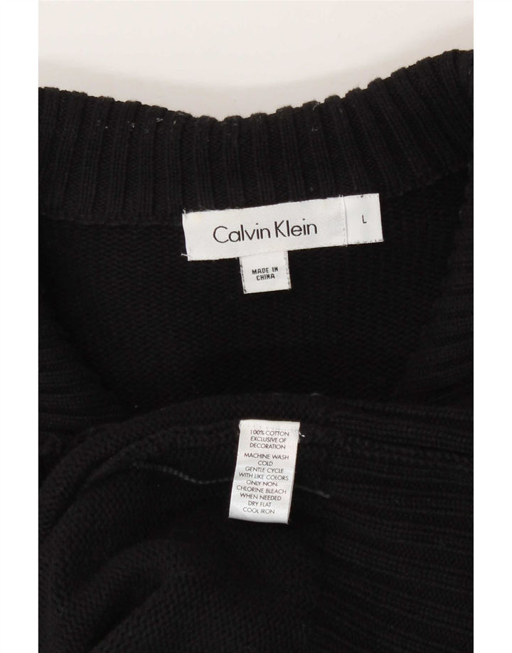 Pulover cardigan pentru bărbați Calvin Klein, bumbac negru mare