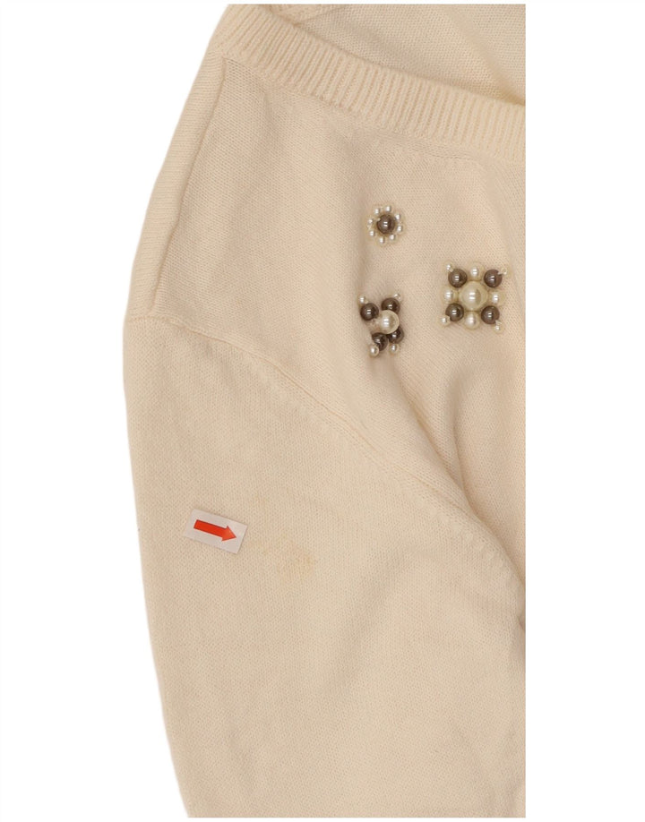 MARKS & SPENCER Pulover cu gât de barcă pentru femei UK 14 Large Off White