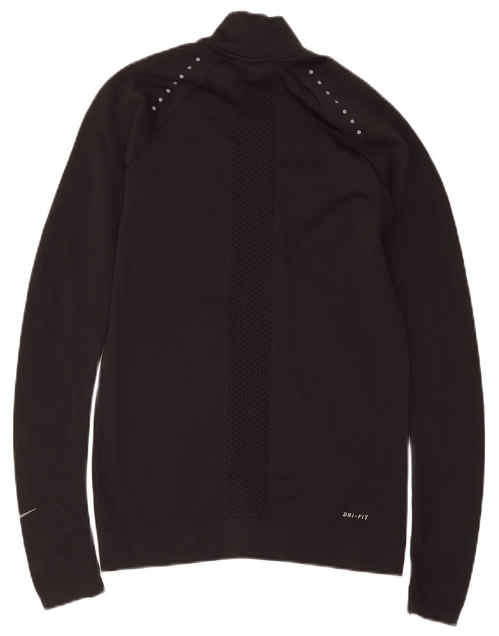 Jachetă de top pentru trening Nike Dri Fit pentru femei UK 10 Small Black Nylon
