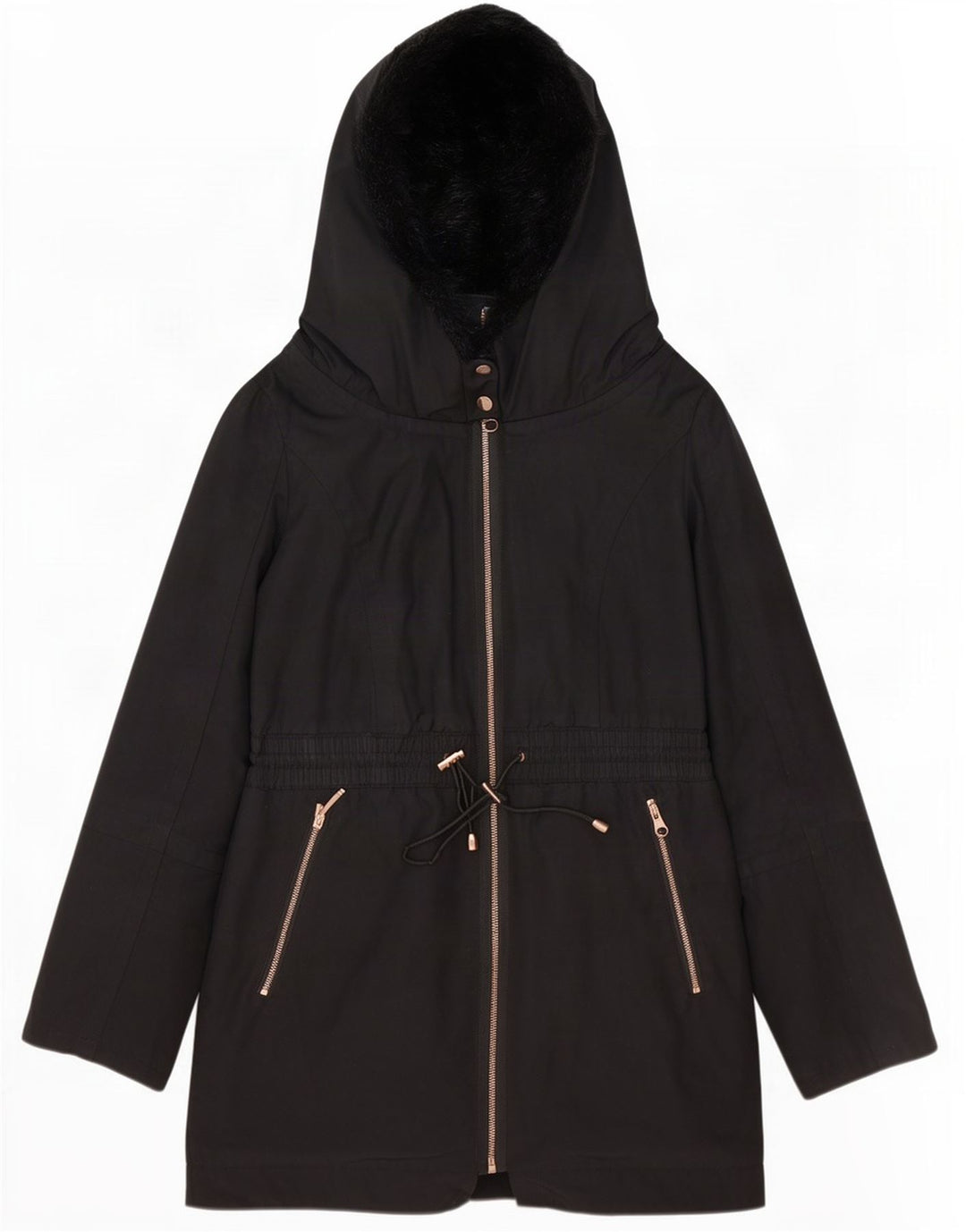 Jachetă parka supradimensionată cu glugă pentru femei Ted Baker Mărimea 2 Poliester negru mic