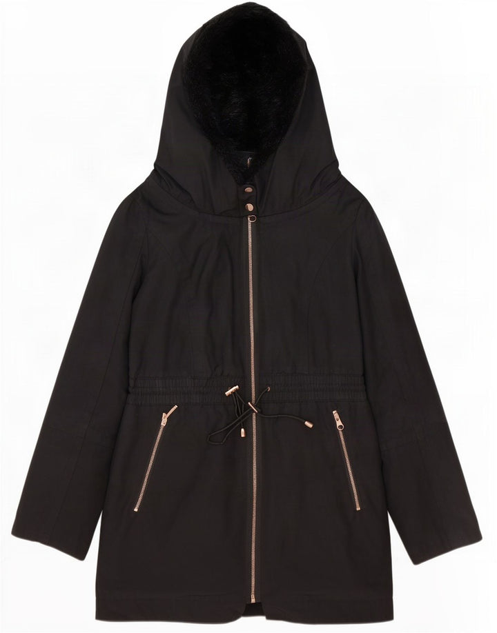 Jachetă parka supradimensionată cu glugă pentru femei Ted Baker Mărimea 2 Poliester negru mic