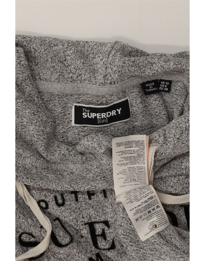 Pulover supradimensionat cu glugă Superdry pentru damă, UK 10, mic, gri, pete