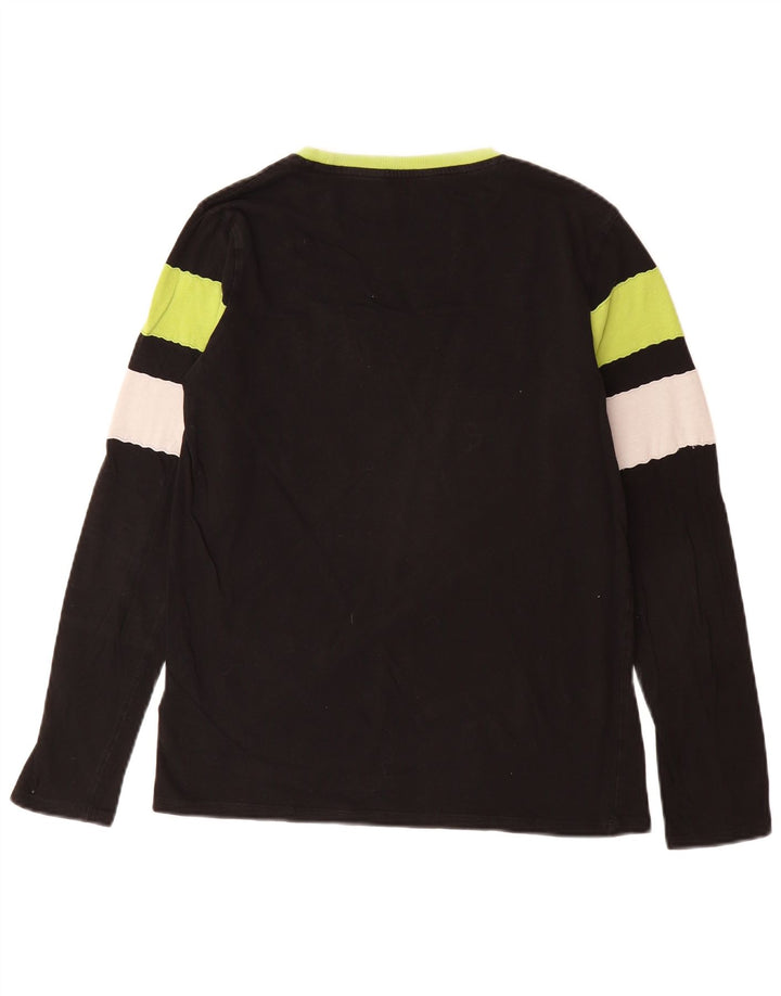 Top grafic pentru băieți GUESS cu mânecă lungă 15-16 ani, bumbac cu dungi negre