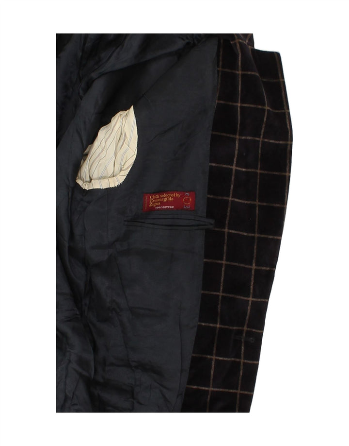 ERMENEGILDO ZEGNA Sacou blazer pentru bărbați cu 2 nasturi IT 46 Mic, bleumarin, carouri