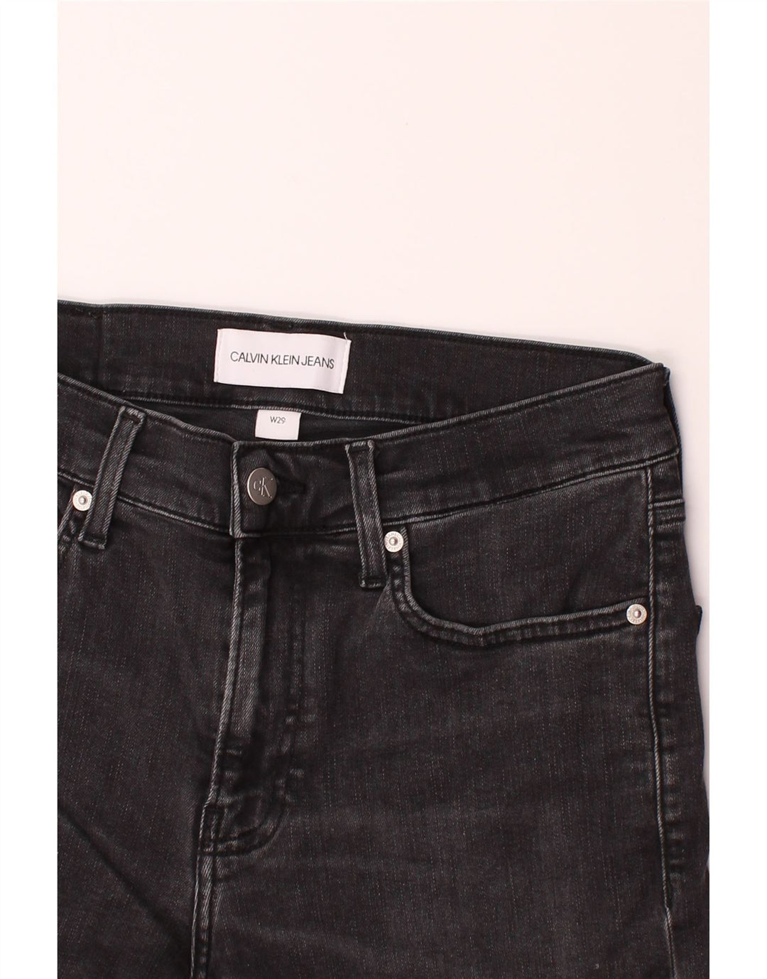 CALVIN KLEIN Womens Denim Shorts W29 Medium Black Cotton Vintage Calvin Klein and Second-Hand Calvin Klein from Messina Hembry 