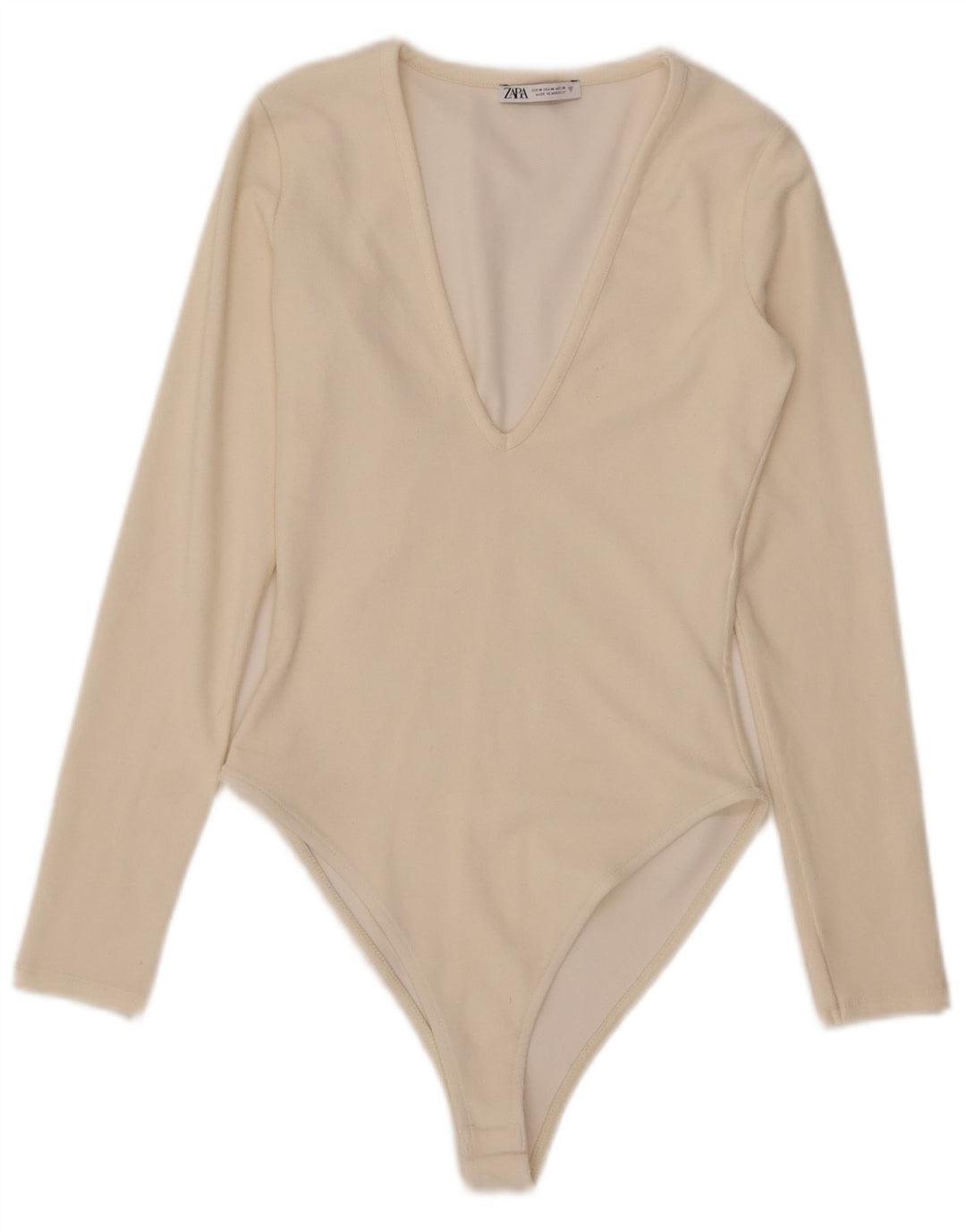 Body cu mânecă lungă pentru femei Zara UK 12 Medium Off White