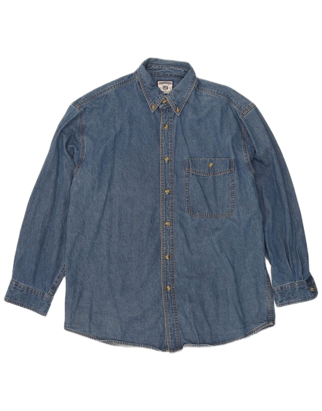 Cămașă Lee din denim cu grafică pentru bărbați, mare, albastru, bumbac