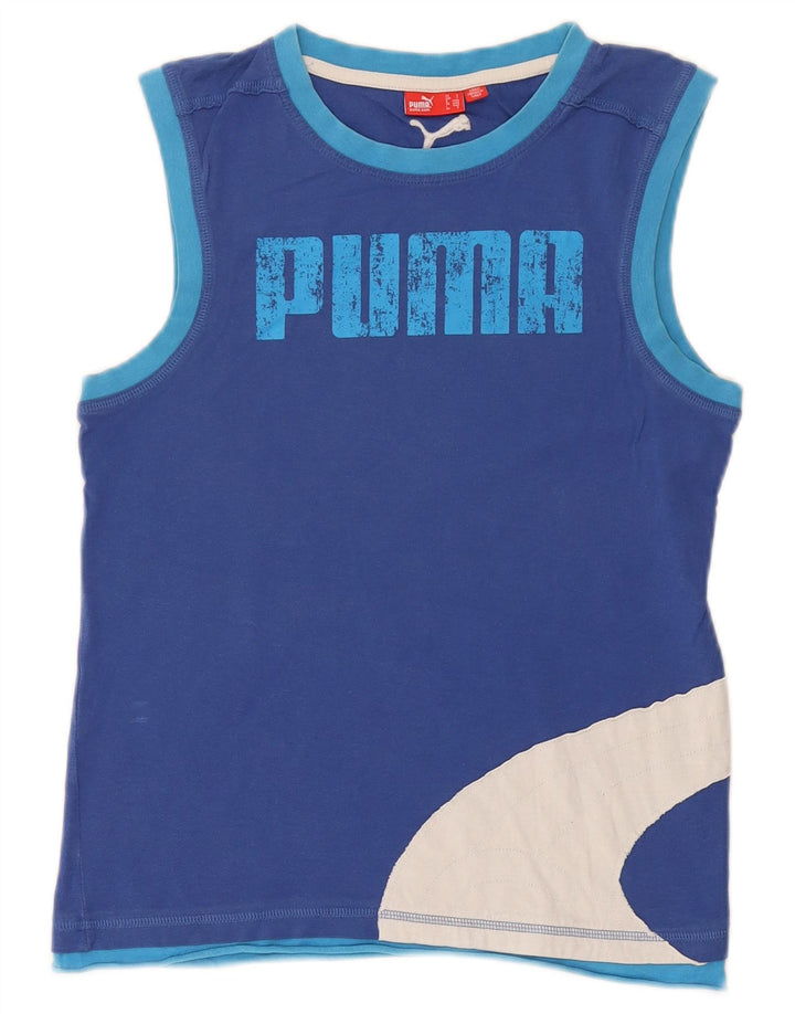 Bluză cu vestă grafică Puma pentru bărbați, bumbac color bloc, albastru mic