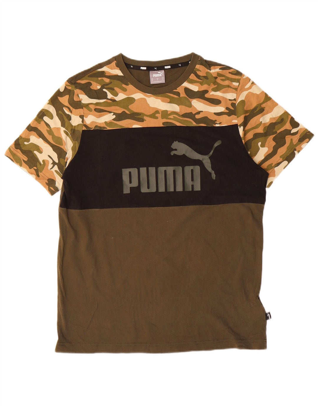 Tricou grafic PUMA pentru bărbați Top Medium Khaki Camuflage Bumbac