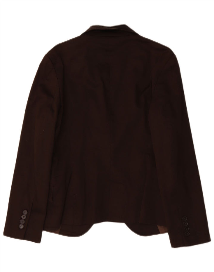 Blazer pentru femei Zara cu 1 nasture UK 14, mare, maro, bumbac