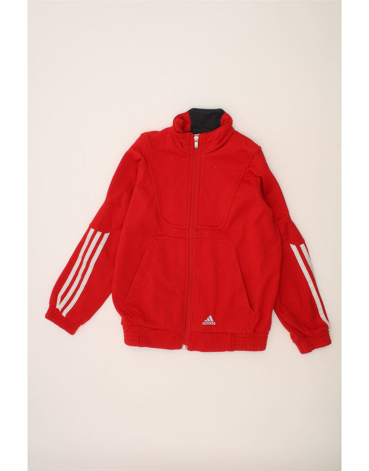 ADIDAS Boys Tracksuit Top Jacket 9-10 Years Red Polyester Vintage Adidas and Second-Hand Adidas from Messina Hembry 