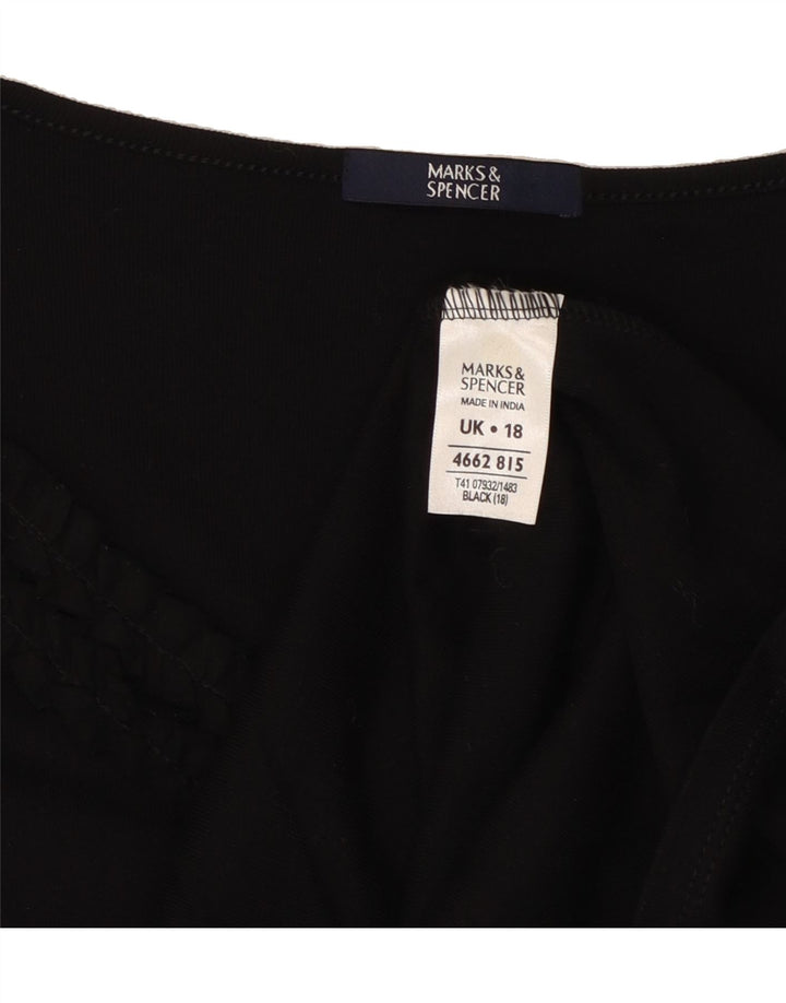 MARKS & SPENCER Womens Top Long Sleeve UK 18 XL Black Cotton Vintage Marks & Spencer and Second-Hand Marks & Spencer from Messina Hembry 