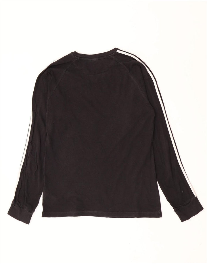 Adidas pentru bărbați grafic Top cu mânecă lungă din bumbac mediu negru