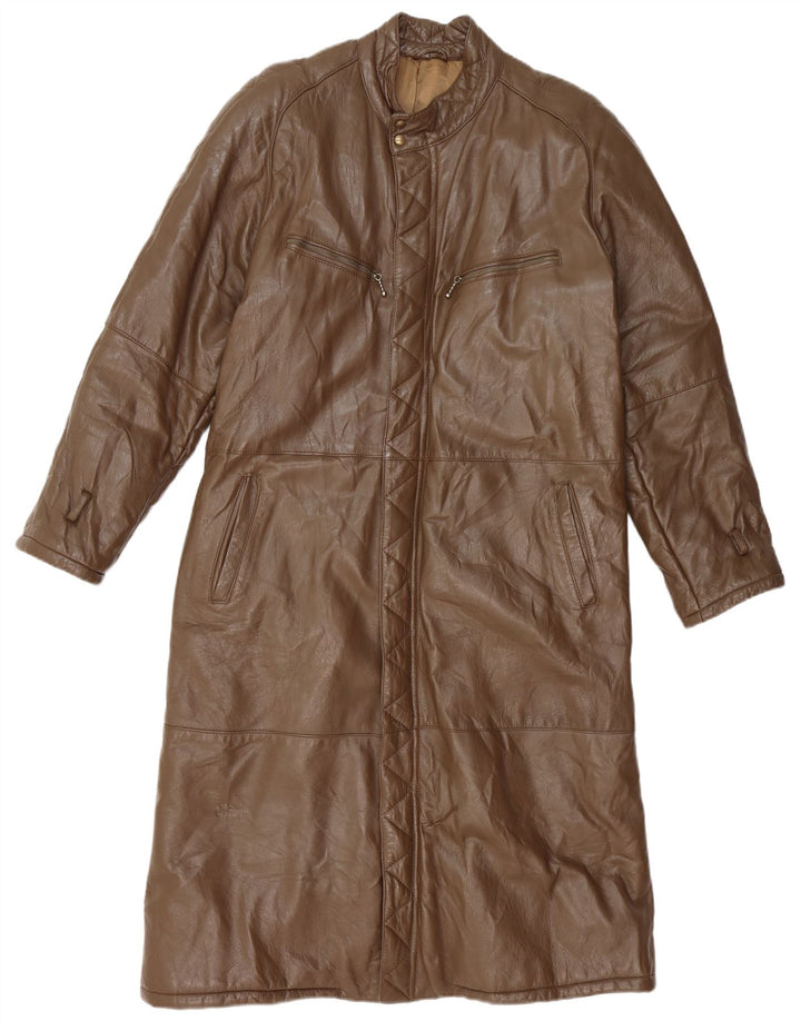 Palton din piele pentru bărbați VINTAGE UK 38 maro mediu