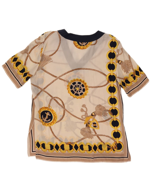 Bluză Pancaldi & B pentru femei cu model abstract, UK 12 Medium Off White